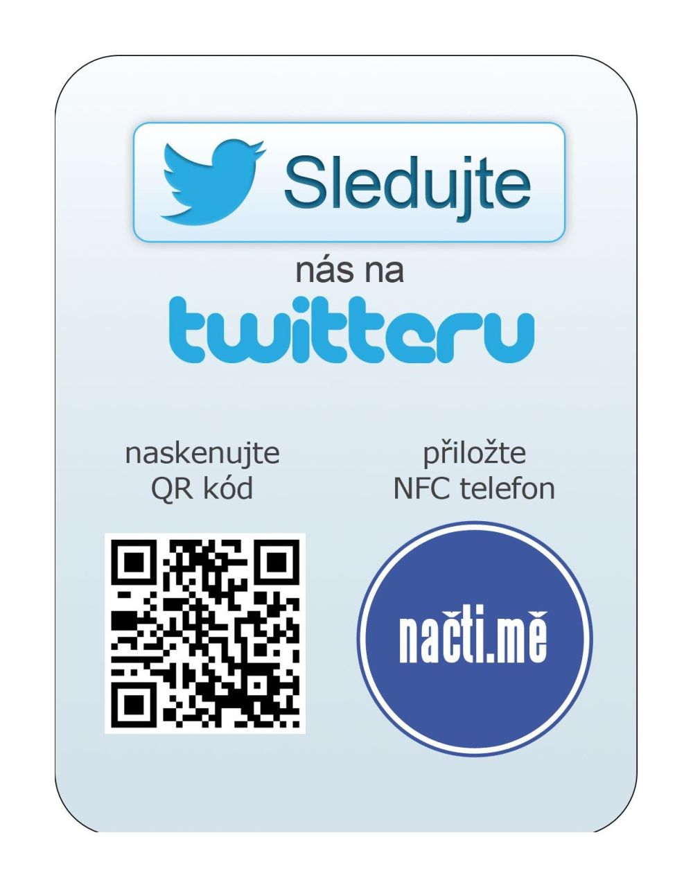 NFC štítek Twitter stránka