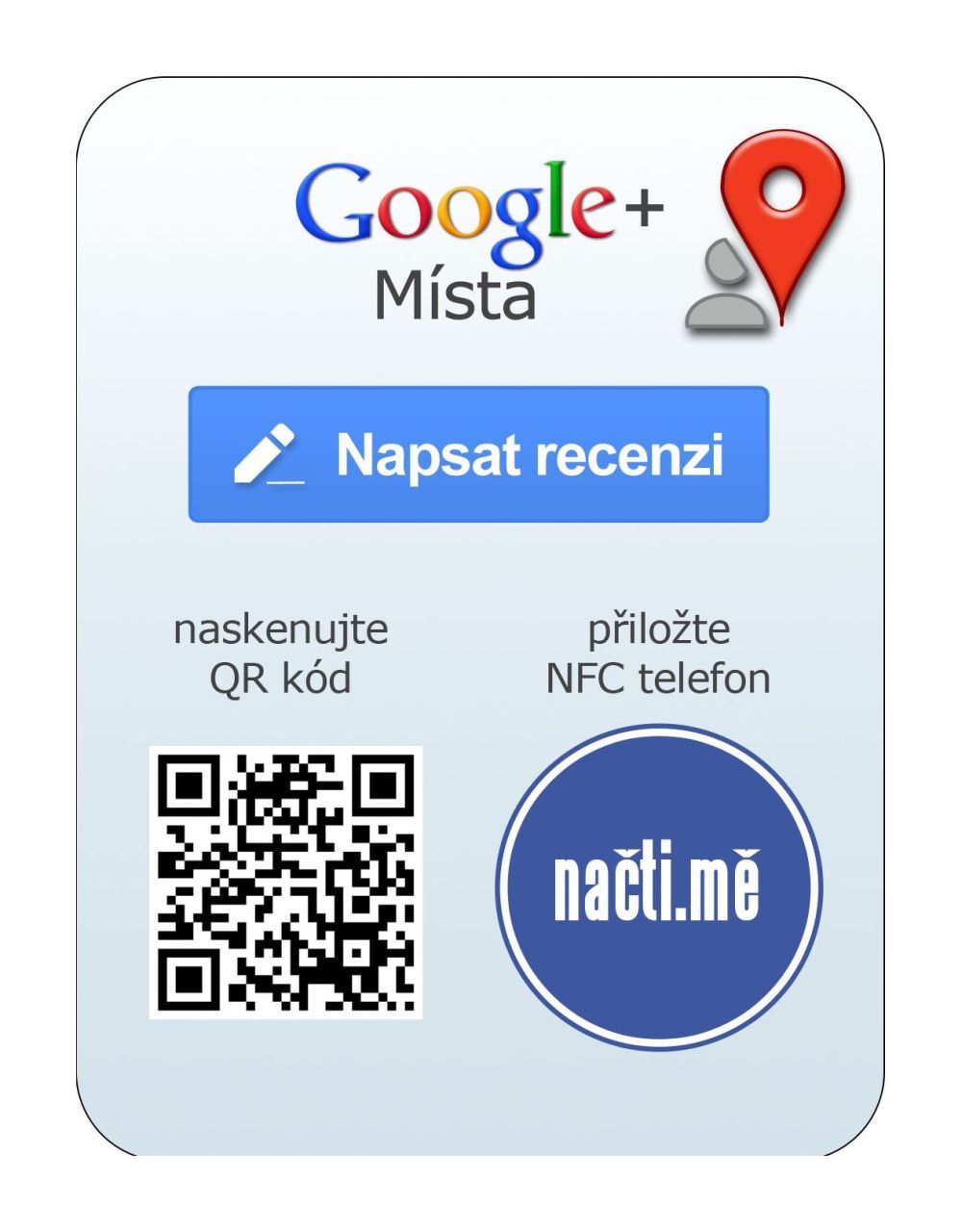 NFC štítek Google plus recenze